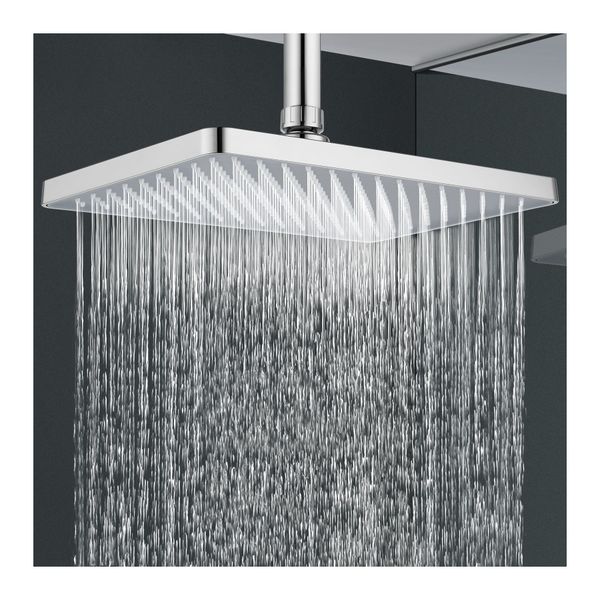 Rectangle Rain Plastic Large Shower Head Rose