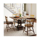 Rectangular Kitchen Table With 2 Tier Storage Shelves And Metal Legs