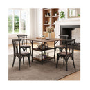 Rectangular Kitchen Table With 2 Tier Storage Shelves And Metal Legs