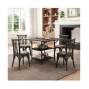 Rectangular Kitchen Table With 2 Tier Storage Shelves And Metal Legs