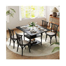 Rectangular Kitchen Table With 2 Tier Storage Shelves And Metal Legs