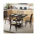 Rectangular Kitchen Table With 2 Tier Storage Shelves And Metal Legs