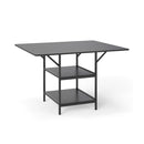 Rectangular Kitchen Table With 2 Tier Storage Shelves And Metal Legs