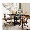 Rectangular Kitchen Table With 2 Tier Storage Shelves And Metal Legs