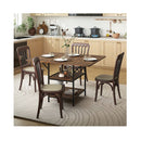 Rectangular Kitchen Table With 2 Tier Storage Shelves And Metal Legs