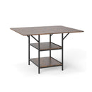 Rectangular Kitchen Table With 2 Tier Storage Shelves And Metal Legs
