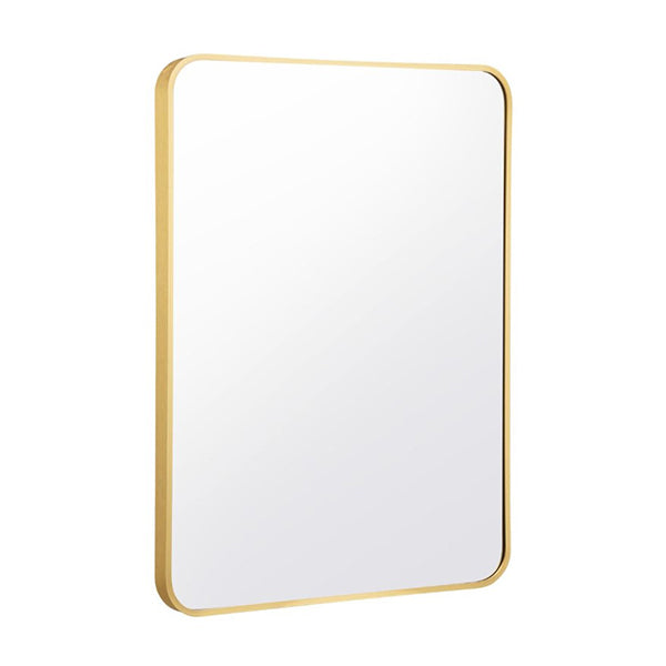 Rectangular Mirror With Aluminum Alloy Frame For Bathroom Golden