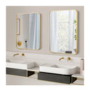 Rectangular Mirror With Aluminum Alloy Frame For Bathroom Golden