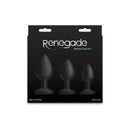 Renegade Triple Ace Kit Butt Plugs Set Of 3 Sizes Black