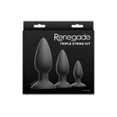Renegade Triple Strike Kit Butt Plugs Set Of 3 Sizes Black