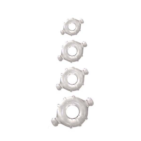 Renegade Vitality Clear Cock Rings Set Of 4 Sizes