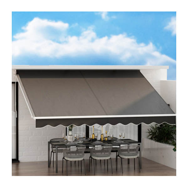 Retractable Folding Arm Awning Outdoor Awning 450Cmx250Cm Canopy Grey