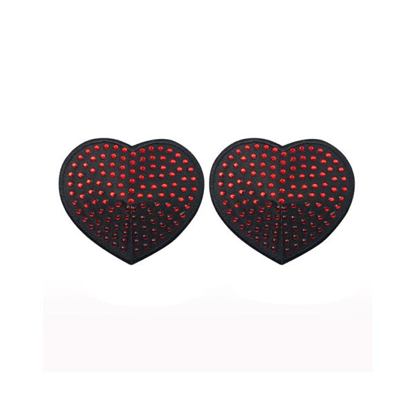 Reusable Red Diamond Heart Nipple Pasties 2 Pc