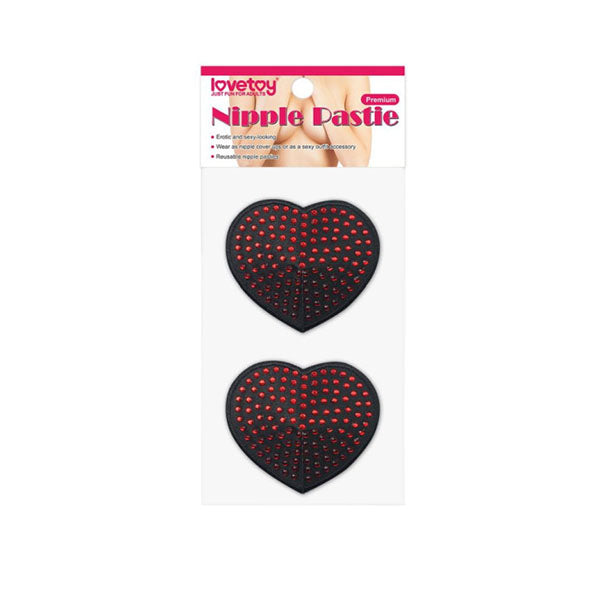Reusable Red Diamond Heart Nipple Pasties 2 Pc