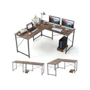 Reversible L Shaped Desk With Built In Power Strip And Removable Host