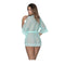 Robe With Lace Trim Turquoise
