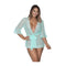 Robe With Lace Trim Turquoise
