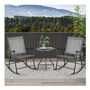 Folding Rocking Chair Set Of 2 With Breathable Seat Fabric