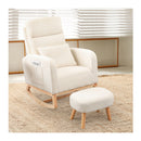 Rocking Chair Ottoman Footrest With Side Pocket