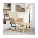 Rocking Chair With A Stool Cream Fabric