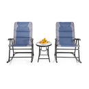 3 Pieces Outdoor Rocking Chairs With Round Table