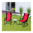 3 Pieces Outdoor Rocking Chairs With Round Table