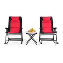 3 Pieces Outdoor Rocking Chairs With Round Table