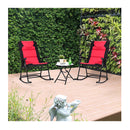 3 Pieces Outdoor Rocking Chairs With Round Table