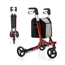 Aluminium Foldable 3 Wheel Rollator Walker With Zippered Storage Bag