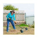 Rolling Garden Lawn Aerator Roller With 3 Piece Long Steel Handle