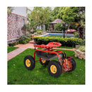 Rolling Garden Cart With Tool Tray Work Seat For Gardening
