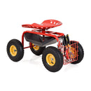 Rolling Garden Cart With Tool Tray Work Seat For Gardening