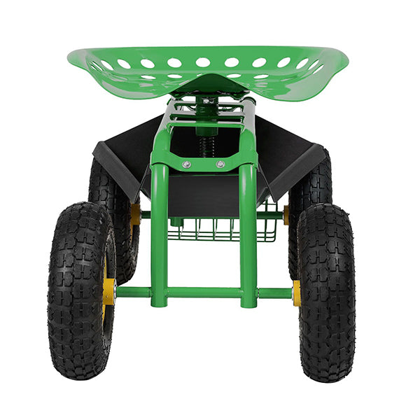 Rolling Garden Cart With Tool Tray Work Seat For Gardening