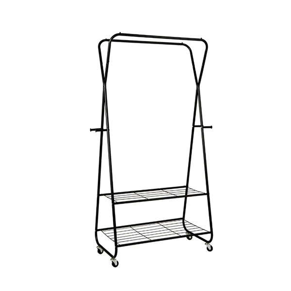 Rolling Garment Rack On Wheels With Double Hanging Rods
