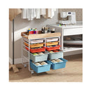 10 Drawer Rolling Storage Cart With Wooden Tabletop Macaron