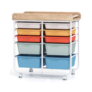 10 Drawer Rolling Storage Cart With Wooden Tabletop Macaron