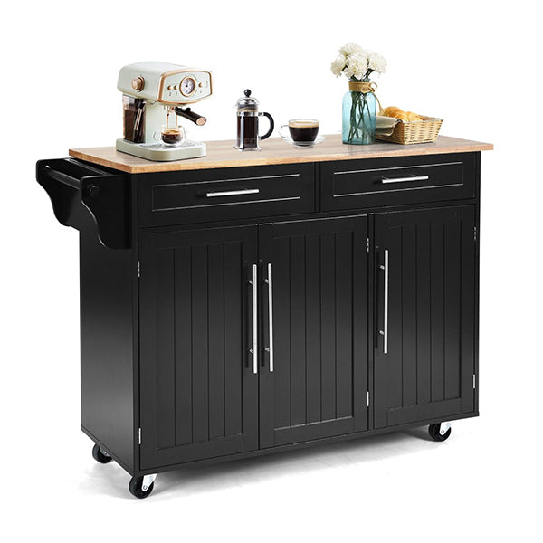 Rolling Storage Trolley With 2 Deep Drawers For Kitchen