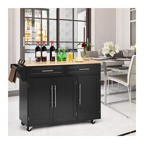 Rolling Storage Trolley With 2 Deep Drawers For Kitchen