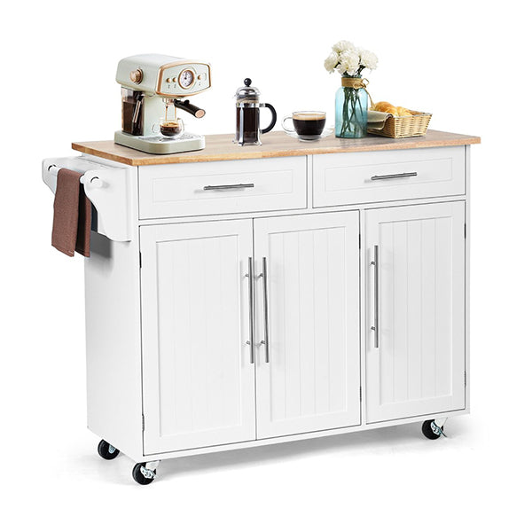 Rolling Storage Trolley With 2 Deep Drawers For Kitchen
