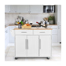Rolling Storage Trolley With 2 Deep Drawers For Kitchen