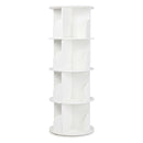 Rotating Bookshelf 4 Tier Book Storage 360 Swivel Space Saving White