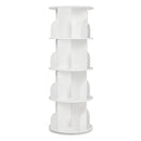 Rotating Bookshelf 4 Tier Book Storage 360 Swivel Space Saving White