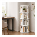Rotating Bookshelf 4 Tier Book Storage 360 Swivel Space Saving White