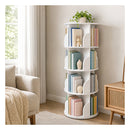 Rotating Bookshelf 4 Tier Book Storage 360 Swivel Space Saving White