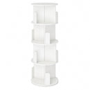 Rotating Bookshelf Corner 4 Tier 3 Section Storage Display Home White