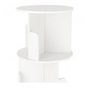 Rotating Bookshelf Corner 4 Tier 3 Section Storage Display Home White