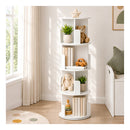 Rotating Bookshelf Corner 4 Tier 3 Section Storage Display Home White