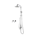 Chrome Gooseneck Shower Set 200Mm Shower Head 5Mode Handheld Head