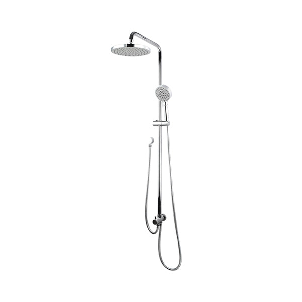 Chrome Gooseneck Shower Set 200Mm Shower Head 5 Mode Handheld Head