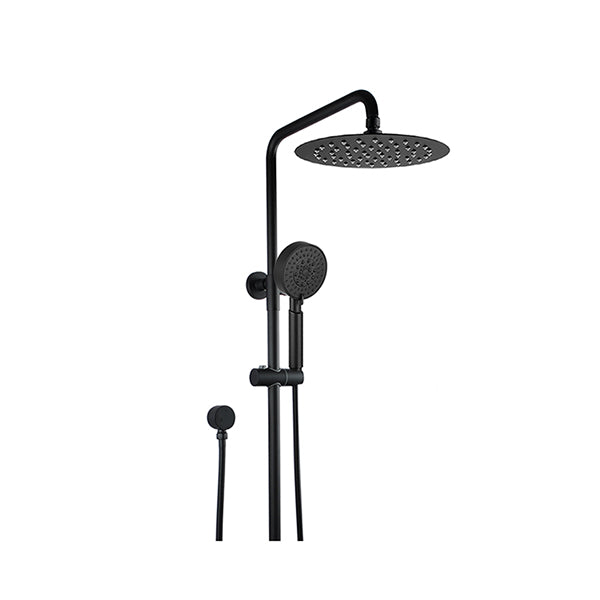 Aca Shower Head Set 8 Inch Shower Round 5 Mode Handheld Head Black